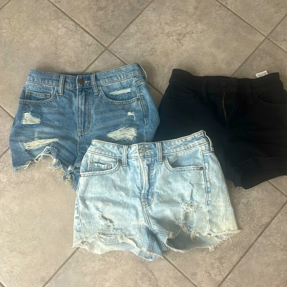 Jean short bundle! Hollister Black Jean Shorts Fitted Mid-Thigh, Altard State